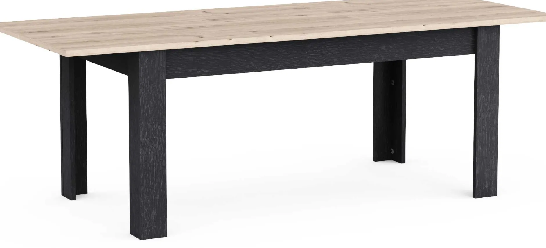 Ausziehbarer Esstisch Aubrey - 170-230x90x77cm - Eiche Dekor/schwarz