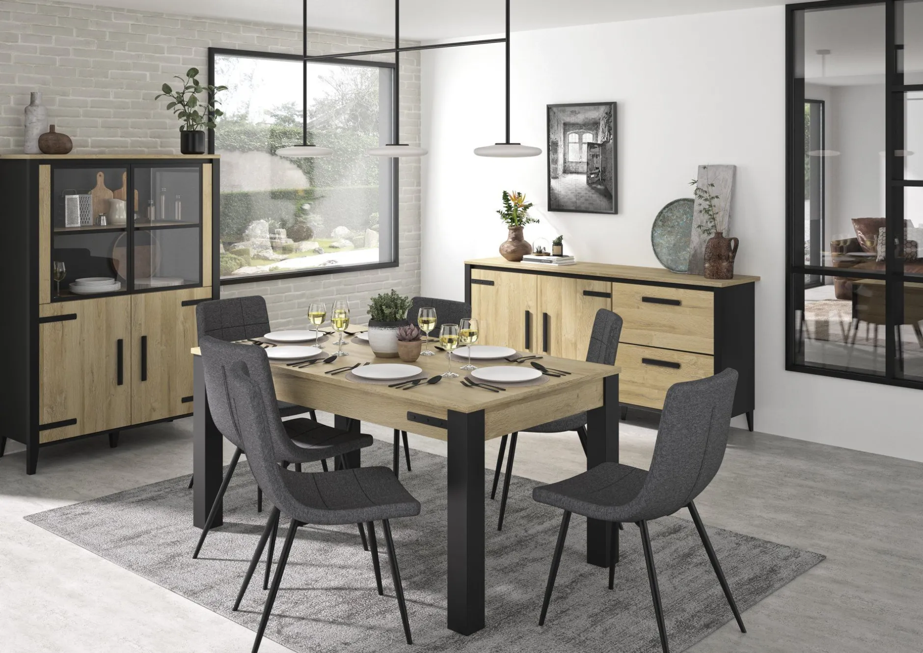 Ausziehbarer Esstisch Cork | 160 x 90 x 77 cm | Gold Oak Design
