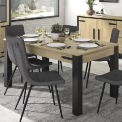Ausziehbarer Esstisch Cork | 160 x 90 x 77 cm | Gold Oak Design