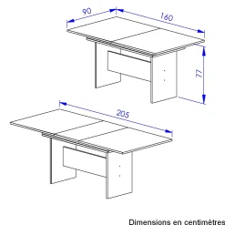 Ausziehbarer Esstisch Esteban | 205 x 90 x 77 cm | Helvezia Oak Design