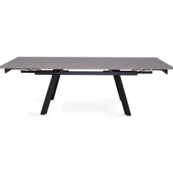 Ausziehbarer Esstisch Hertha | 160/240 x 90 x 76 cm | Schwarz/Stein