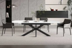 Ausziehbarer Esstisch Hestia - 180/220x90x76cm - gesinterter Stein - Marmor