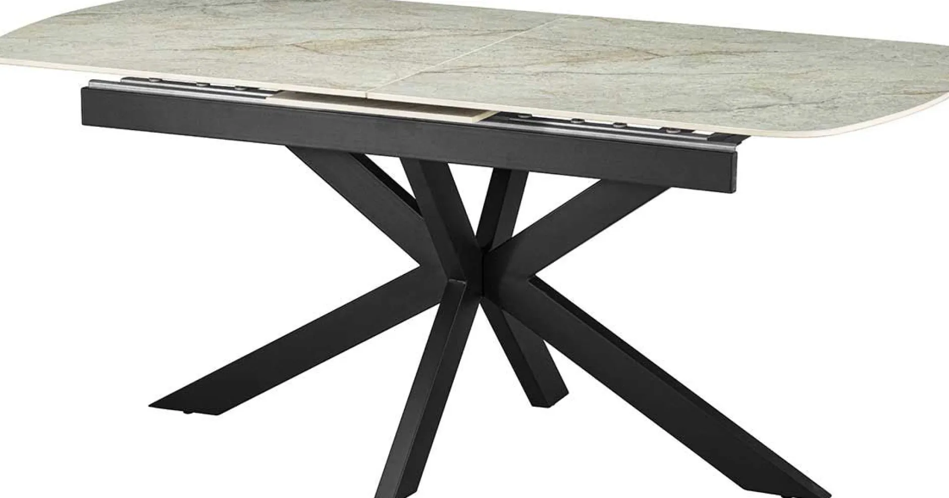 Ausziehbarer Esstisch Hestia - 180/220x90x76cm - gesinterter Stein - beige