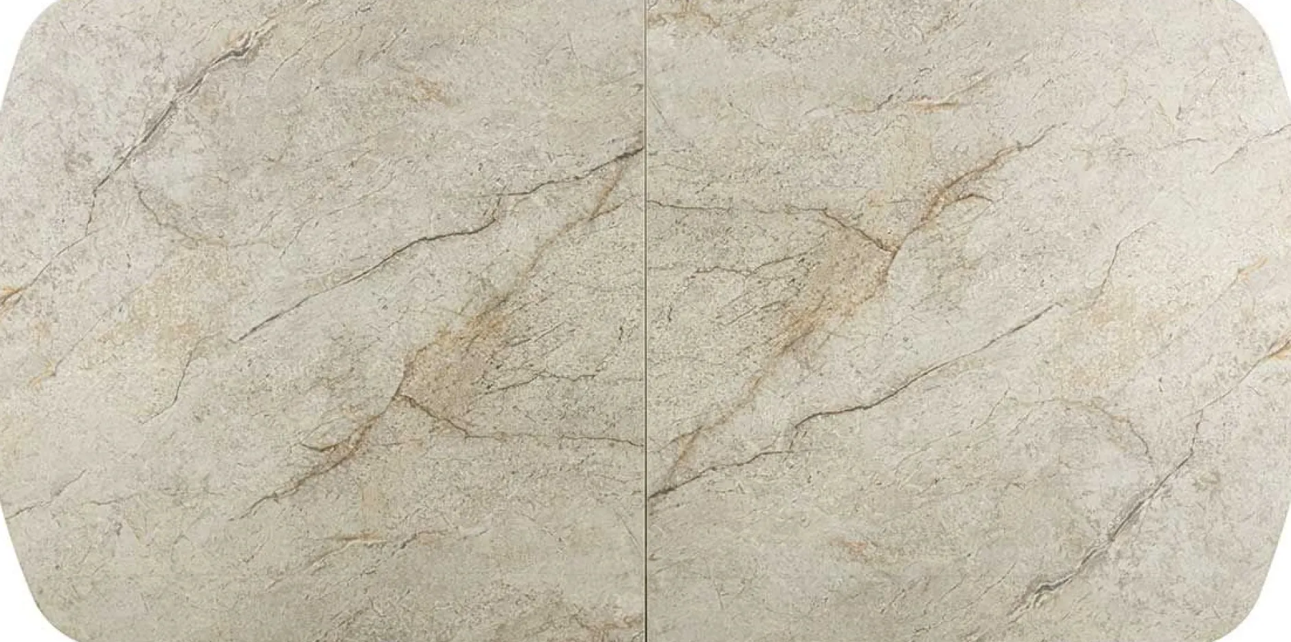 Ausziehbarer Esstisch Hestia - 180/220x90x76cm - gesinterter Stein - beige