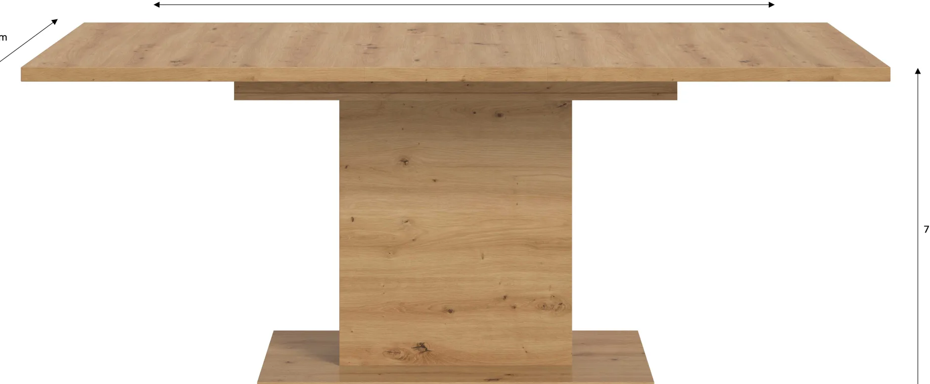 Ausziehbarer Esstisch Motion von Emob in Artisan-Optik 150-190x76x90 cm