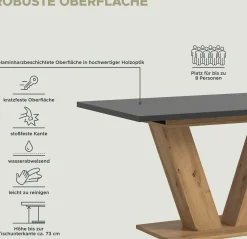 Ausziehbarer Esstisch Motion Emob Artisan/Grau 150-190x76x90 cm