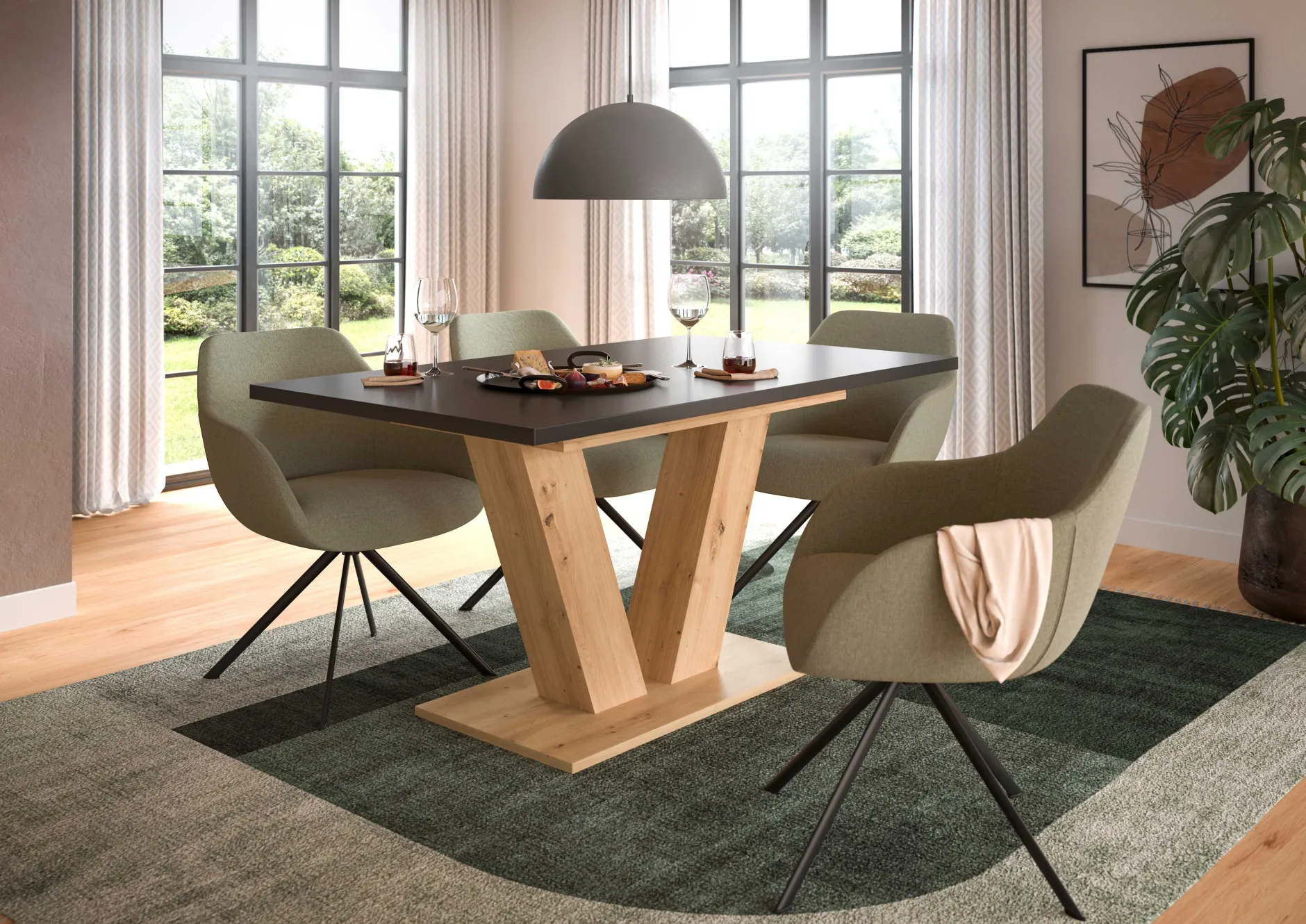 Ausziehbarer Esstisch Motion Emob Artisan/Grau 150-190x76x90 cm
