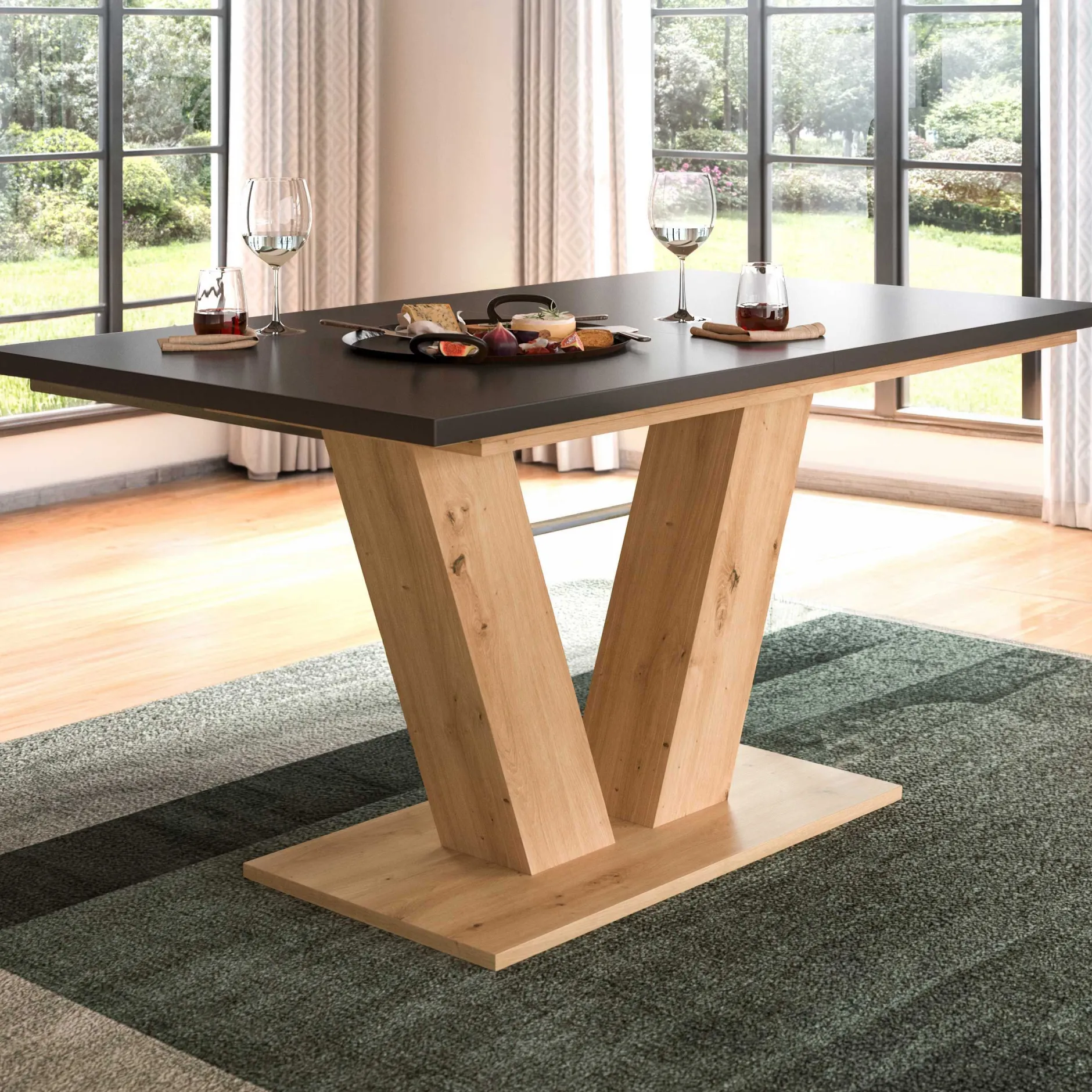 Ausziehbarer Esstisch Motion Emob Artisan/Grau 150-190x76x90 cm