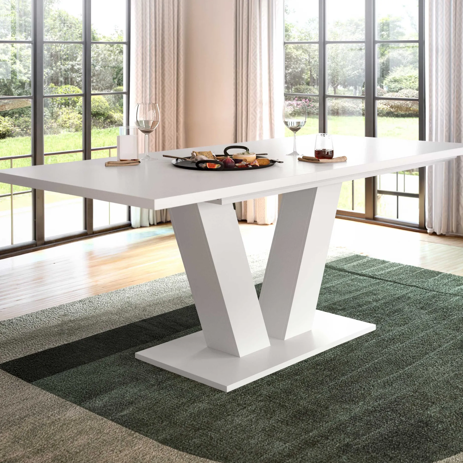 Ausziehbarer Esstisch Motion Emob - Weiß 150-190x90x76 cm