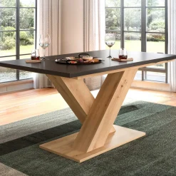 Ausziehbarer Esstisch Motion Emob - X-Gestell - 150-190x90cm - Artisan/Grau