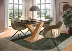 Ausziehbarer Esstisch Motion Emob - X-Gestell - 150-190x90cm - Artisan/Grau