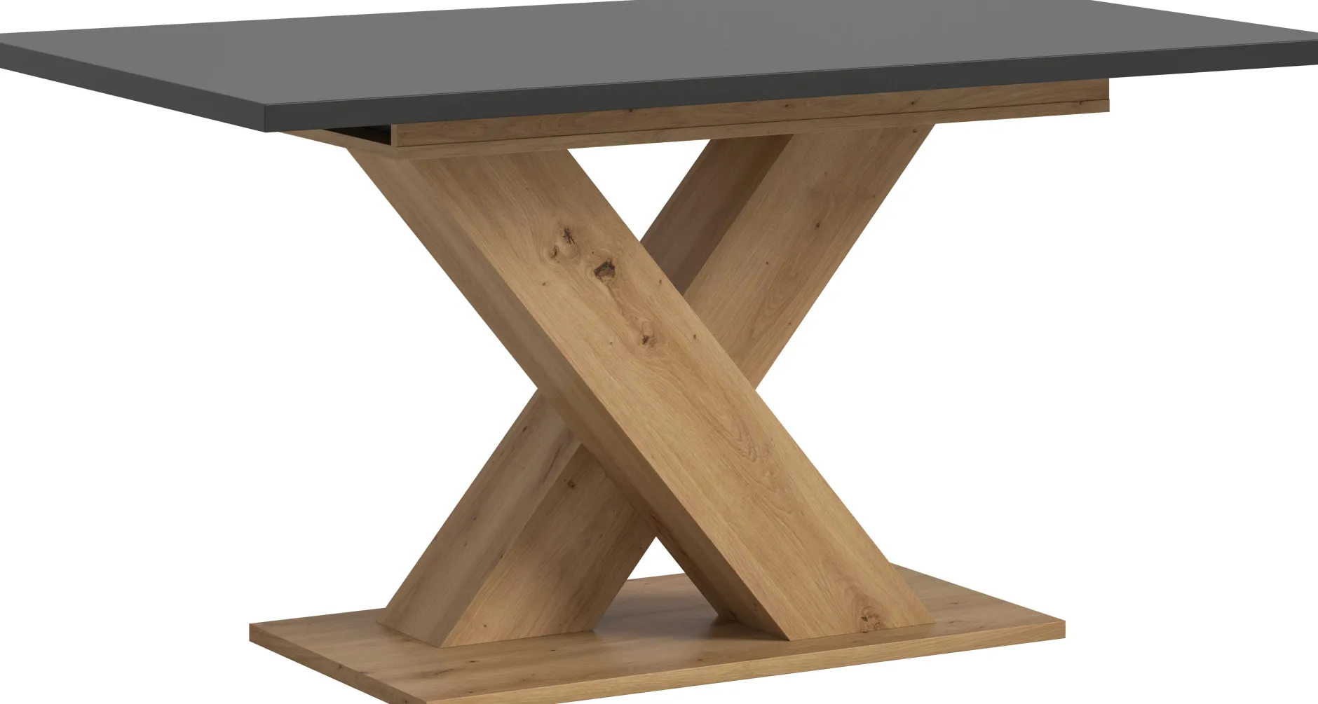 Ausziehbarer Esstisch Motion Emob - X-Gestell - 150-190x90cm - Artisan/Grau