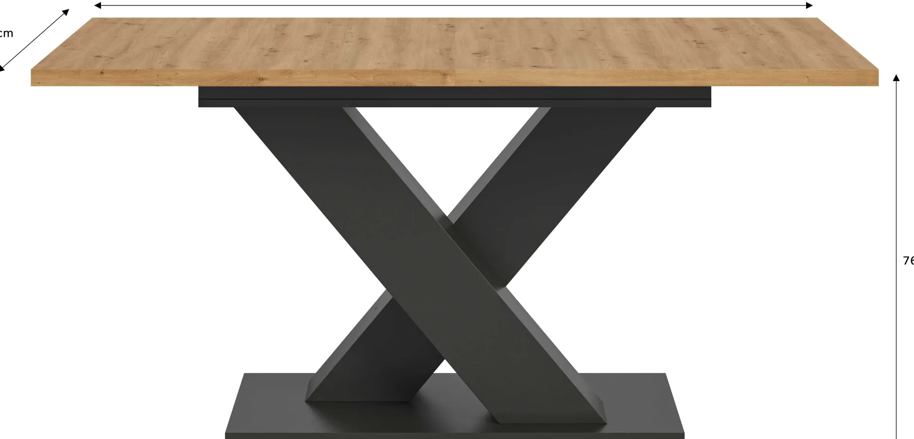 Ausziehbarer Esstisch Motion von Emob - Artisan/ Grau - 150-190x76x90 cm