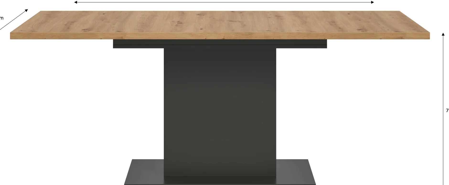 Ausziehbarer Esstisch Motion Emob - Grau/Artisan - 150-190x76x90 cm