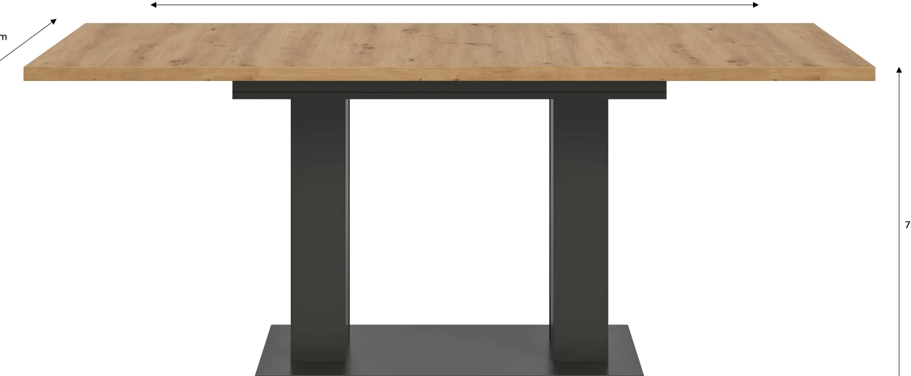 Ausziehbarer Esstisch Motion Emob - Artisan Holzoptik, Grau, 150-190x90x76 cm