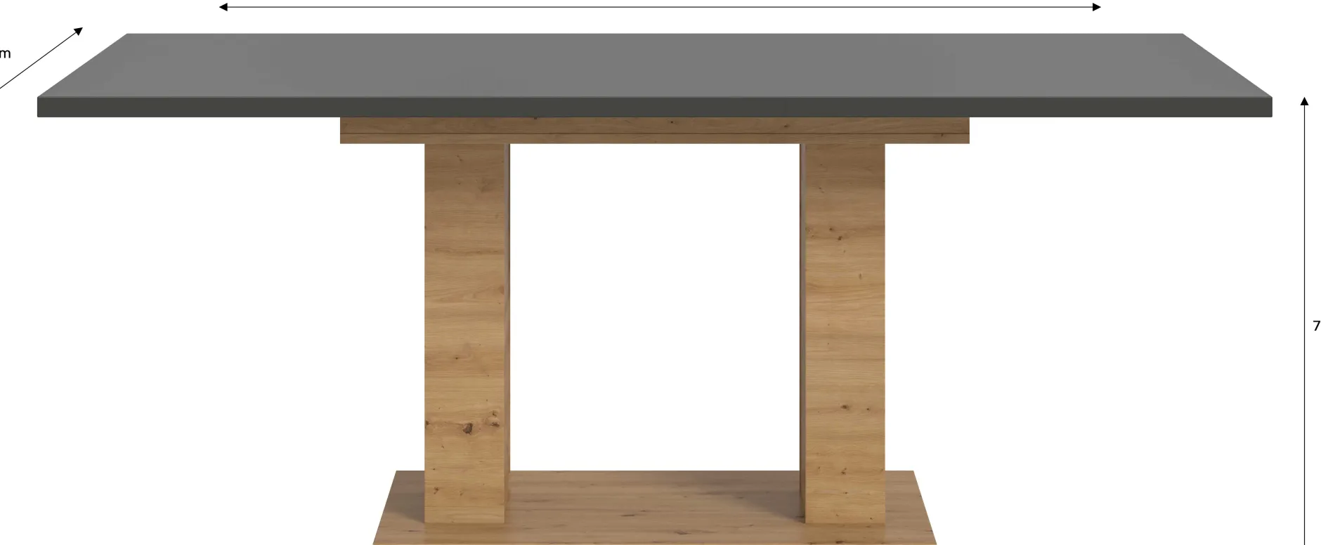 Ausziehbarer Esstisch Motion Emob - Artisan Holz & Grau - 150-190x76x90 cm