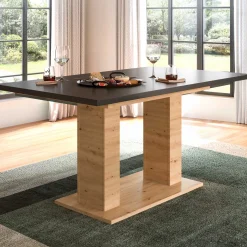 Ausziehbarer Esstisch Motion Emob - Artisan Holz & Grau - 150-190x76x90 cm
