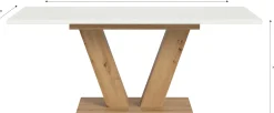 Ausziehbarer Esstisch Motion Emob - V-Base, Weiß/Natur, 150-190x76x90 cm
