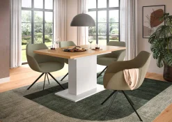 Ausziehbarer Esstisch Motion Emob - FSC-Holz, 150-190x76x90 cm, weiß/artisan