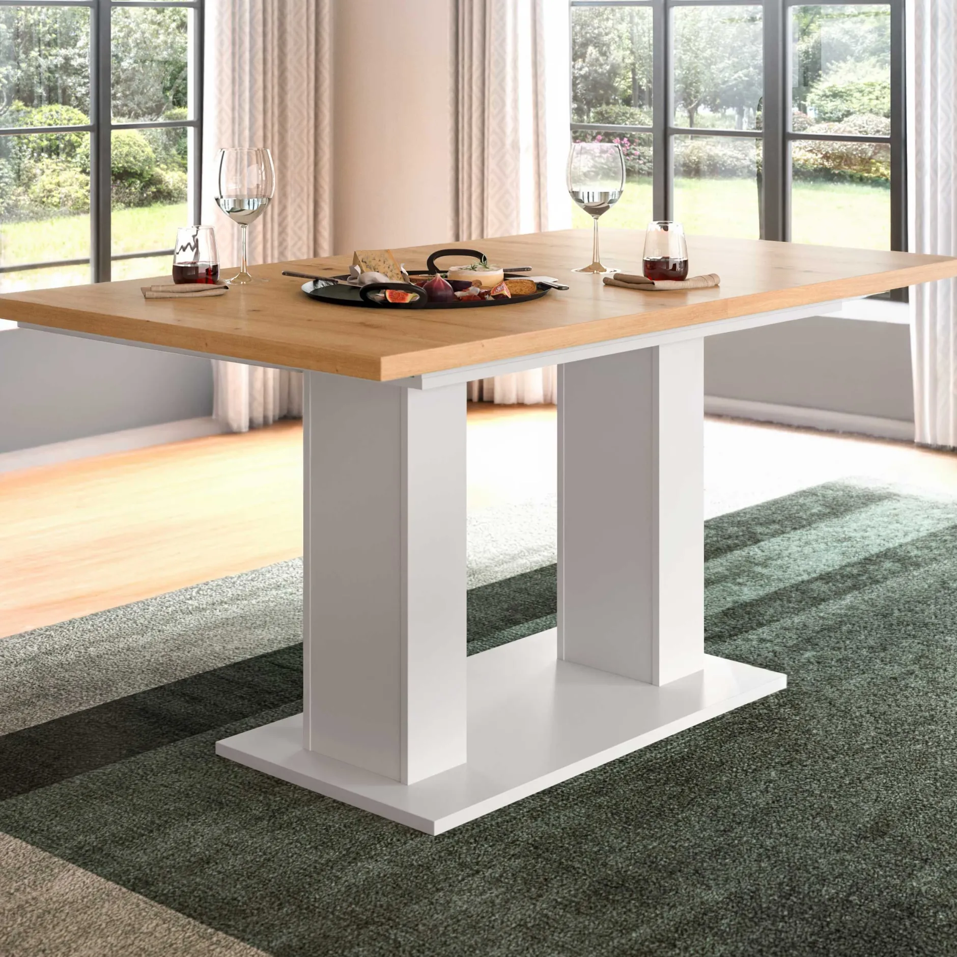 Ausziehbarer Esstisch Motion Emob - Artisan/Weiß - 150-190x76x90 cm