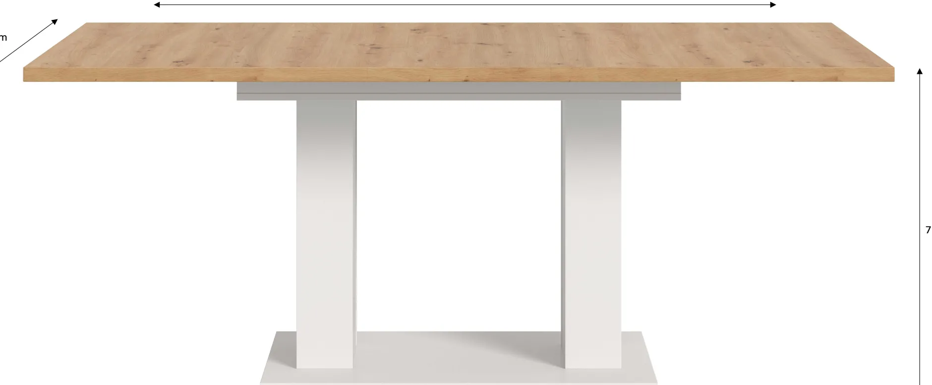 Ausziehbarer Esstisch Motion Emob - Artisan/Weiß - 150-190x76x90 cm