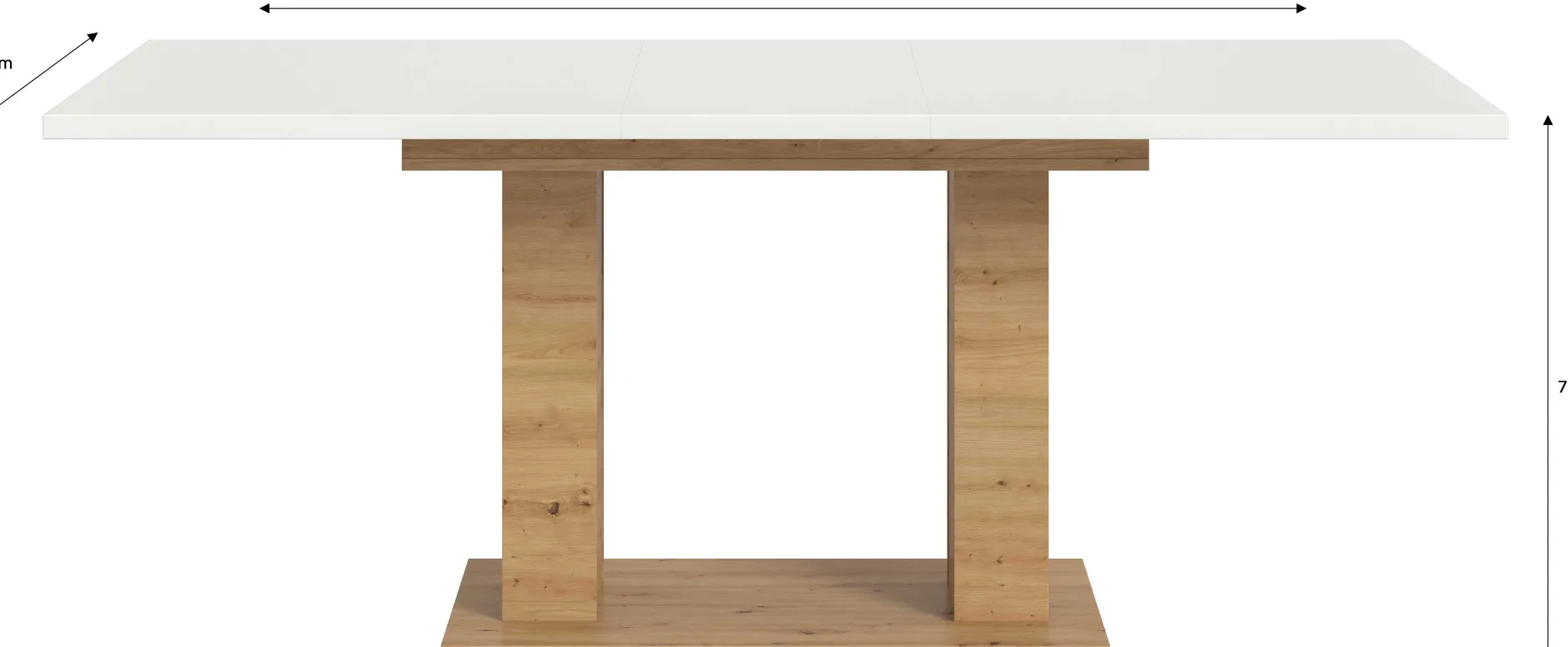 Ausziehbarer Esstisch Motion Emob - Weiß/Artisan - 150-190x76x90 cm