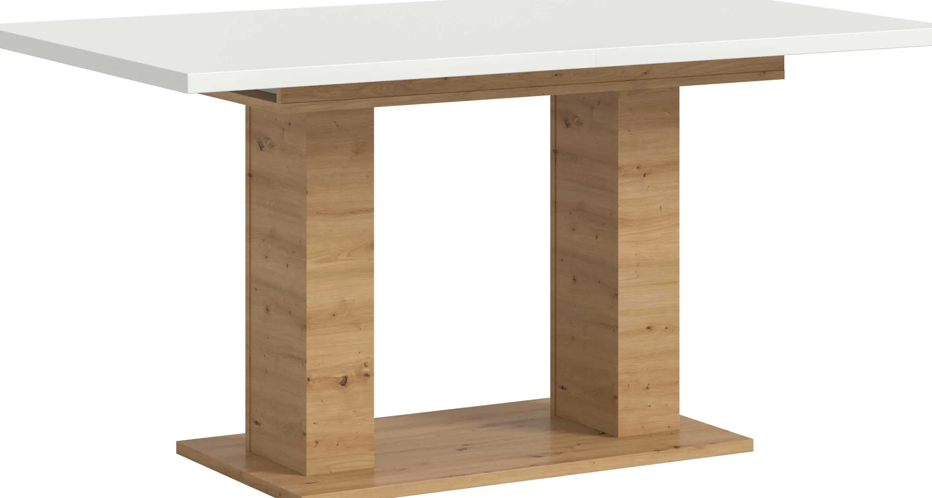 Ausziehbarer Esstisch Motion Emob - Weiß/Artisan - 150-190x76x90 cm
