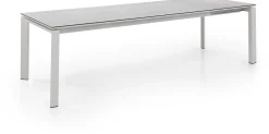 Ausziehbarer Gartentisch Bettini Gescova - Aluminium & Keramik - 220/280 cm - Weiß-Grau