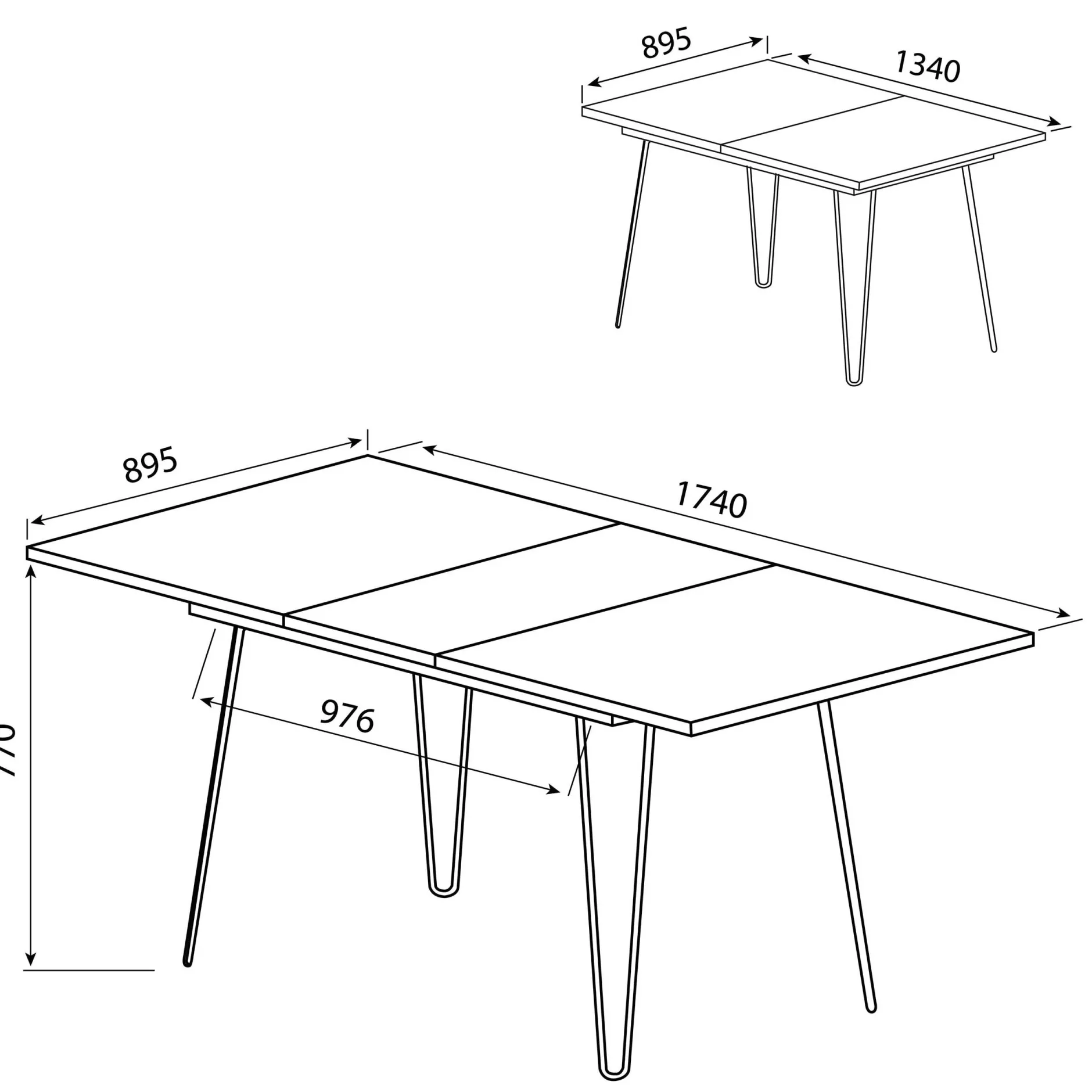 Ausziehbarer Tisch Jiro 134/174 - Nussbaum