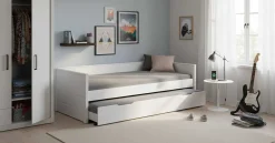 Ausziehbares Bett Dream The Future | 208,4 x 60 x 98,2 | 100% Melamin beschichtet | Farbe: Weiß