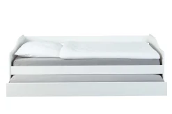 Ausziehbares Bett Leonie | 207 x 96,5 x 62 cm | 100% Melamin beschichtet | Farbe: Weiß