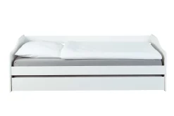 Ausziehbares Bett Leonie | 207 x 96,5 x 62 cm | 100% Melamin beschichtet | Farbe: Weiß
