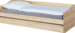 Ausziehbares Bett Leonie | 207 x 96,5 x 62 cm | 100% Melamin beschichtet | Farbe: Blondbraun