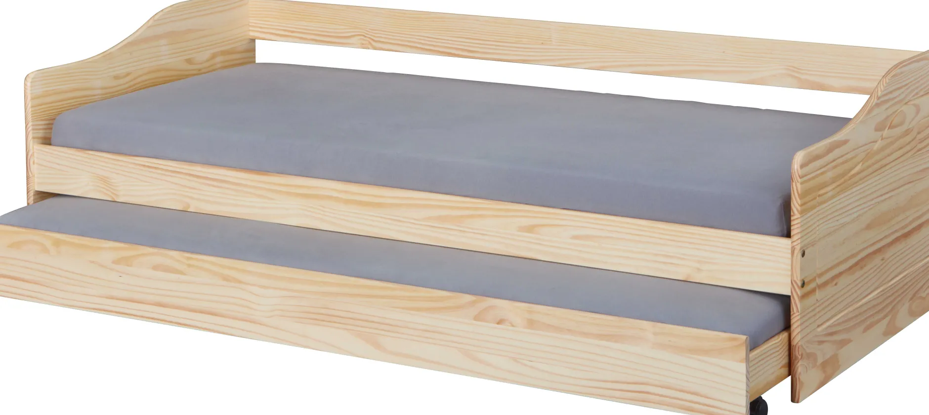 Ausziehbares Bett Leonie | 207 x 96,5 x 62 cm | 100% Melamin beschichtet | Farbe: Blondbraun