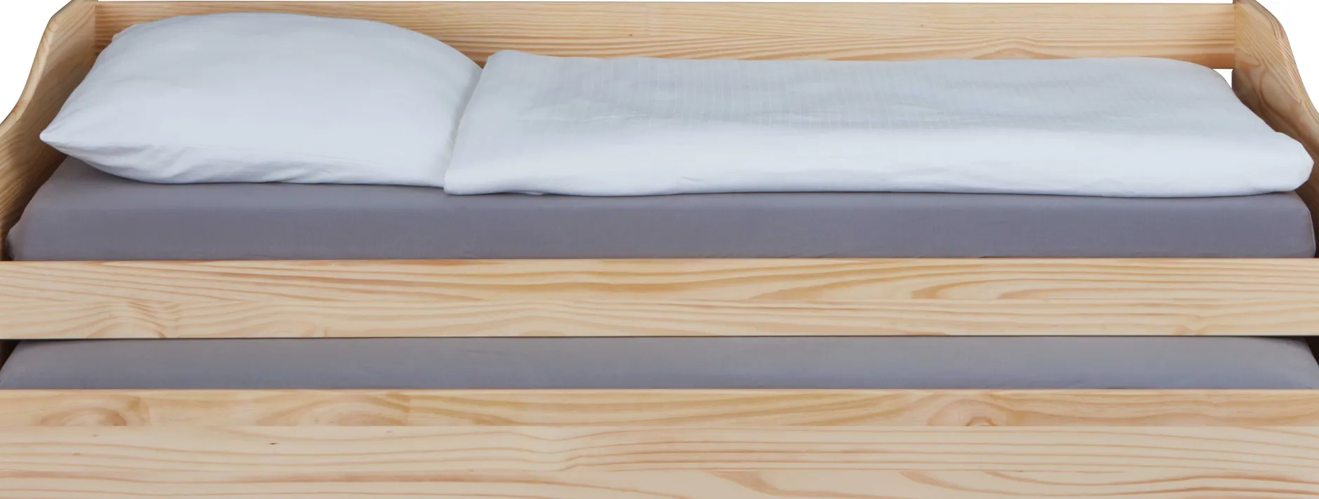 Ausziehbares Bett Leonie | 207 x 96,5 x 62 cm | 100% Melamin beschichtet | Farbe: Blondbraun