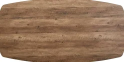 Aziz 200 cm Dänischer Ovaltisch mit Mango-Dekor | Metallbeine, MDF-Platte, ABS-Kante | H76 x B200 x T100 cm - 25mm