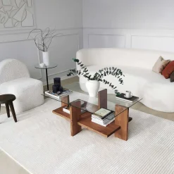 Babylon Couchtisch | GEHÄRTETES GLAS | Holz