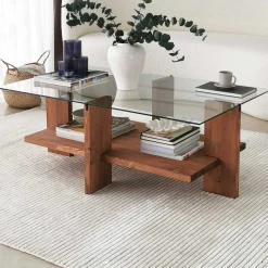 Babylon Couchtisch | GEHÄRTETES GLAS | Holz