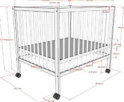 Babypark Dino | 95 x 75 cm | verstellbar | Buche massiv | nussbaumfarben