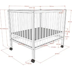 Babypark Dino | 95 x 75 cm | verstellbar | Weißbuche