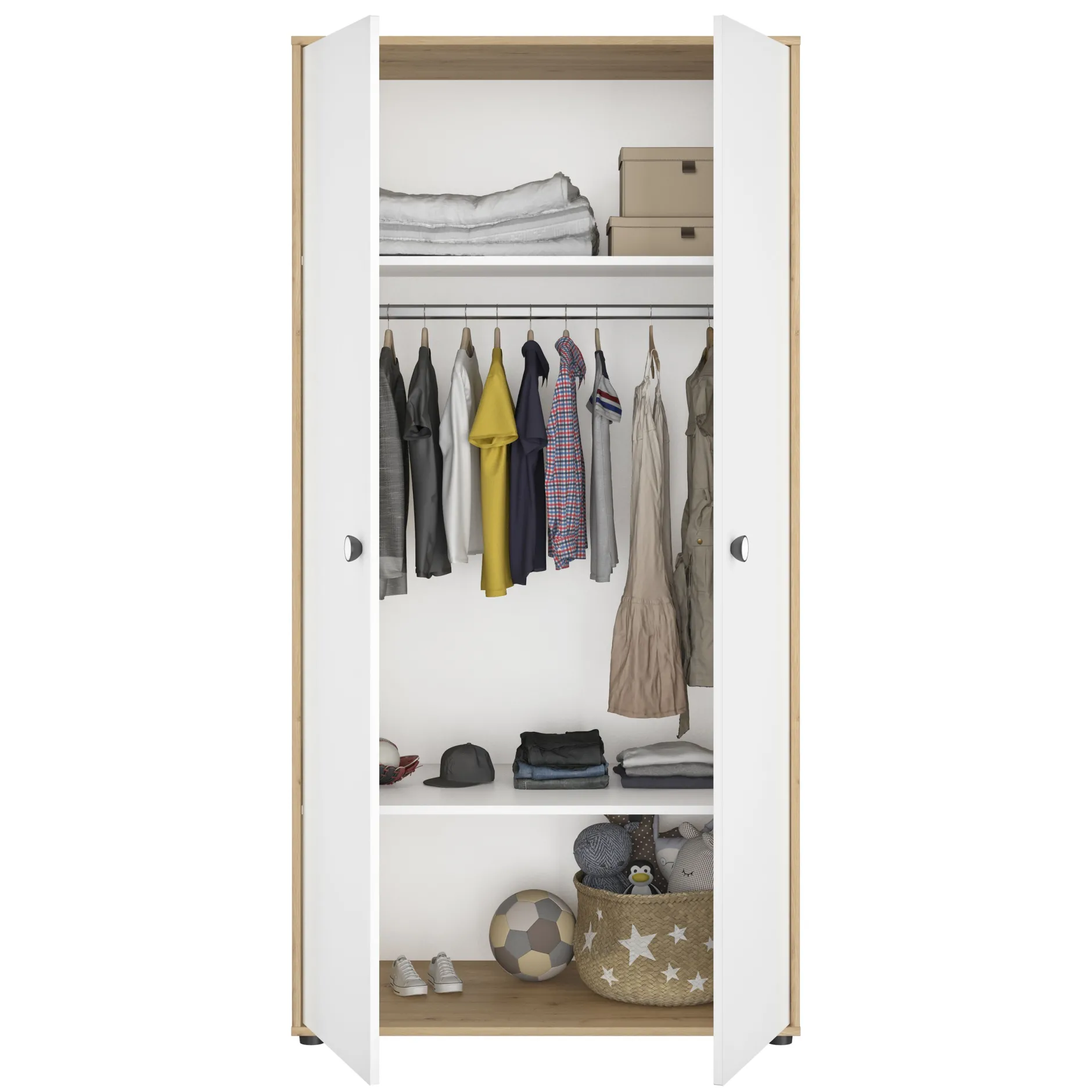 Baby- und Kleinkindzimmer-Set Arthur | Anzuchtbett, Kleiderschrank, Kommode | Bettkasten nicht enthalten | Artisan Oak Design