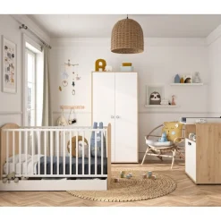 Baby- und Kleinkindzimmer-Set Arthur | Anzuchtbett, Kleiderschrank, Kommode | Bettkasten nicht enthalten | Artisan Oak Design