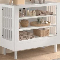 Babyzimmer Forrest: Babybett 70x140cm, Wickeltisch - Buche weiß