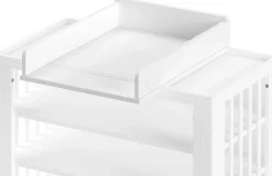 Babyzimmer Forrest: Babybett 70x140cm, Wickeltisch mit Wickelbrett, Kleiderschrank - Weißbuche