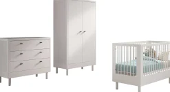 Babyzimmer Forrest: Babybett 60x120cm, Kommode, Kleiderschrank - Weißbuche