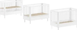 Babyzimmer Forrest: Babybett 60x120cm, Wickeltisch, Kleiderschrank - Weißbuche