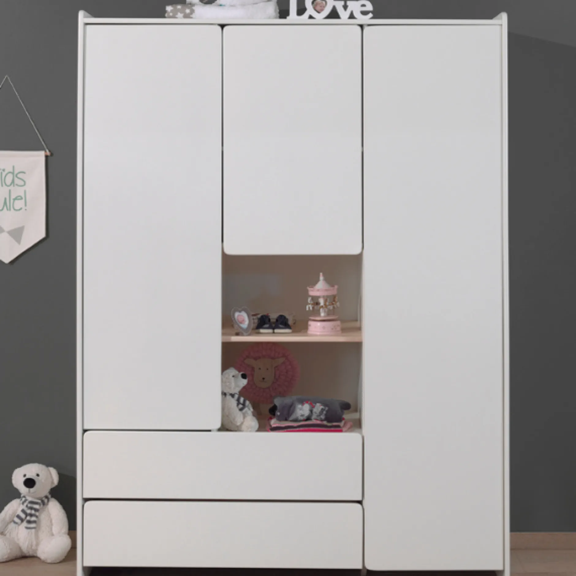 Babyzimmer Kombination 4 Kiddy-weiß