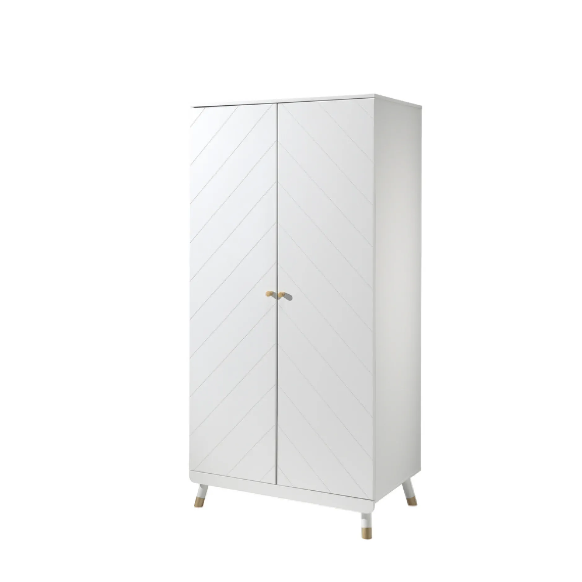 Babyzimmer-Set Billy - Zweitüriger Kleiderschrank, Kommode, Wickeltisch & Babybett - MDF/Weiß