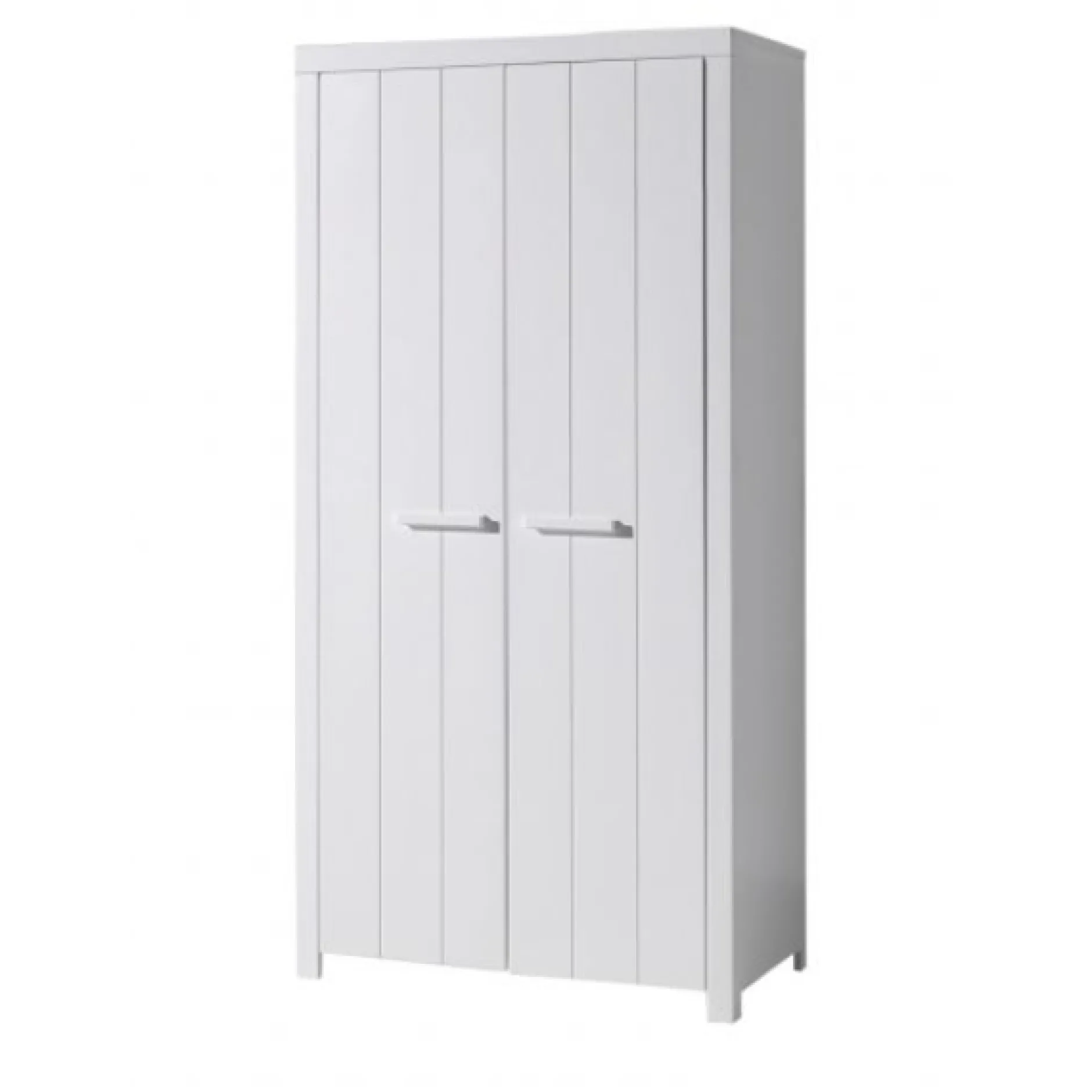 Babyzimmer-Set Erik - Dreitüriger Kleiderschrank, Kommode, Wickeltisch & Kinderbett - MDF/Weiß