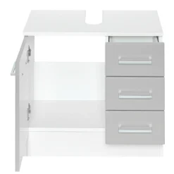 Badezimmer Ricca: Wandschrank, Badezimmerschrank, Spiegelschrank, Waschtischunterschrank - grau